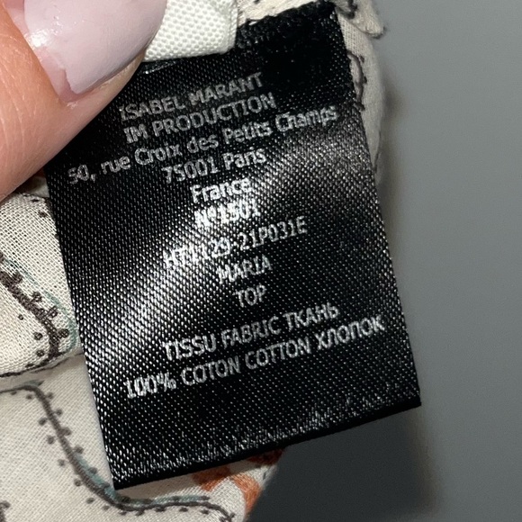 ISABEL MARANT ETOILE Beige Maria Shirt Size 34/XS - Picture 6 of 12